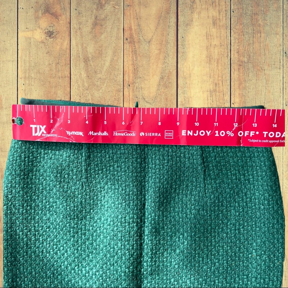 SOLD Boden Green Wool Blend Boucle Pencil Skirt Zipper - Picture 6 of 10